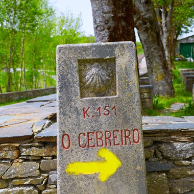O Cebreiro yanında bulunan Galiçya Saint James yol