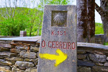 O Cebreiro yanında bulunan Galiçya Saint James yol