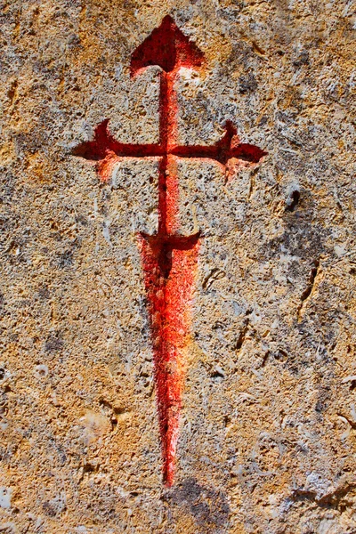 The way of saint James stone sign Palencia — Stock Photo, Image