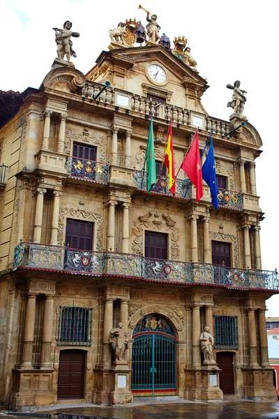 Pamplona Navarra Ayuntamiento radnice náměstí — Stock fotografie
