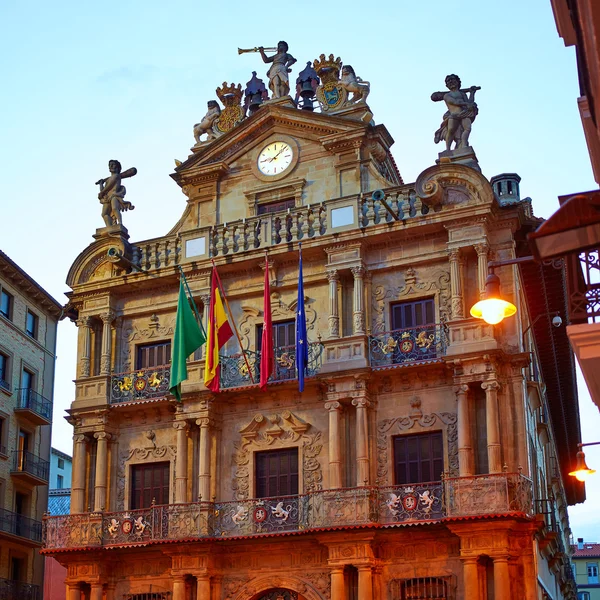 Pamplona navarra ayuntamiento Rathausplatz — Stockfoto