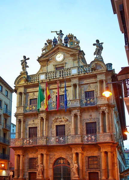 Pamplona Navarra Ayuntamiento city Hall square — Stock Photo, Image