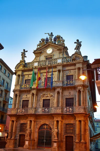 Pamplona Navarra Ayuntamiento stadhuis plein — Stockfoto