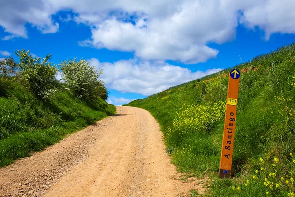 El camino de la pista de Santiago 570 km a Santiago —  Fotos de Stock