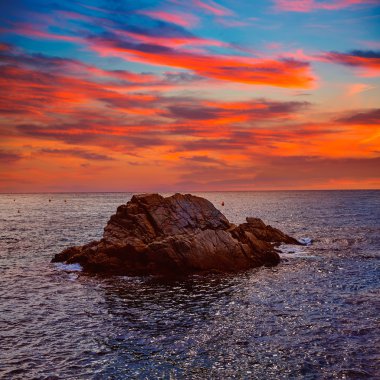 Bir Lloret de Mar plaj gündoğumu costa Brava