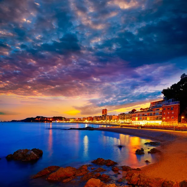 Lloret de Mar zonsondergang in Catalonië Costa Brava — Stockfoto