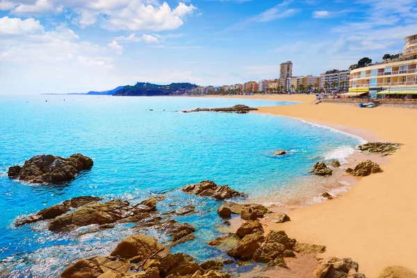 Lloret de Mar-stranden i costa Brava i Katalonien — Stockfoto