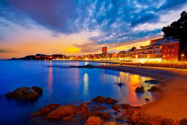 Lloret de Mar sunset at Costa Brava Catalonia clipart