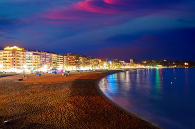 Lloret de Mar sunset at Costa Brava Catalonia clipart