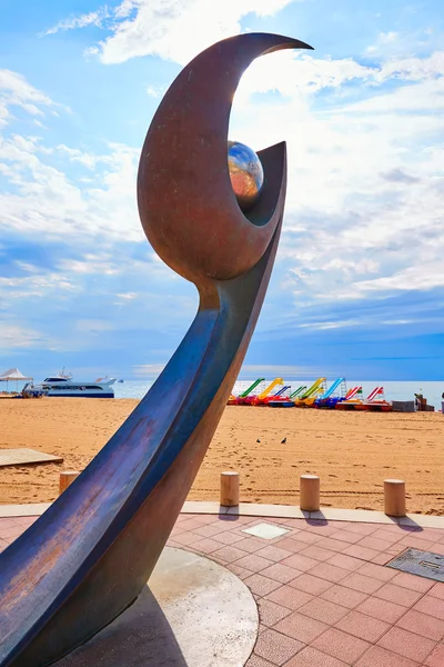Lloret de Mar L Esguard monument in the beach — Stock Photo, Image