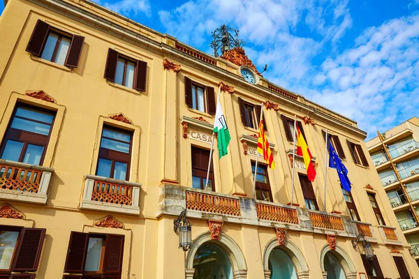 Ayuntamiento Lloret de Mar at Verdaguer passeig — Stock Photo, Image