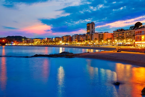 Lloret de Mar zonsondergang in Catalonië Costa Brava — Stockfoto