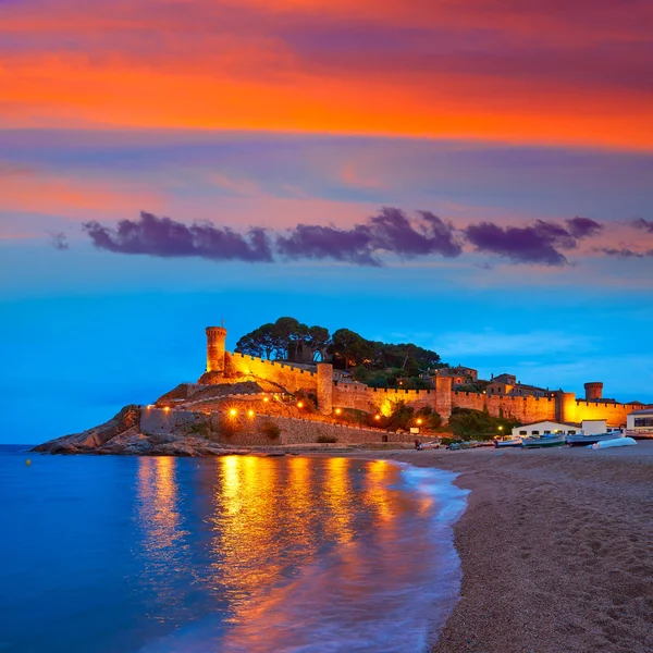 Coucher de soleil Tossa de Mar sur la Costa Brava de Catalogne — Photo