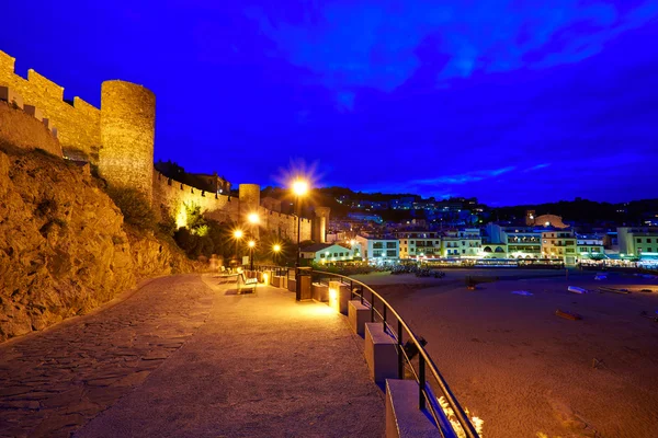 Tossa de Mar zonsondergang in Costa Brava van Catalonië — Stockfoto