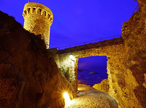 Tossa de Mar zonsondergang in Costa Brava van Catalonië — Stockfoto