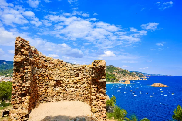 Tossa de Mar letecký pohled v Costa Brava Girona — Stock fotografie