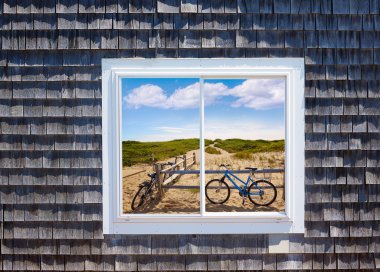 Cape Cod window photomount Massachusetts clipart