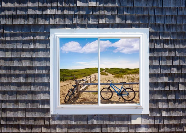 Cape Cod okno photomount Massachusetts — Zdjęcie stockowe