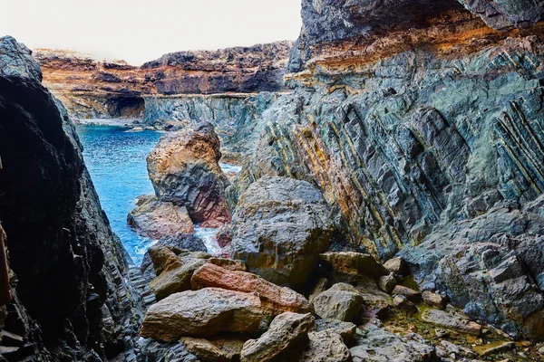 Ajuy Caleta Negra beach in Fuerteventura — Stock Photo, Image