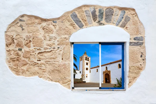 Fuerteventura a white window photomount — Stock Photo, Image