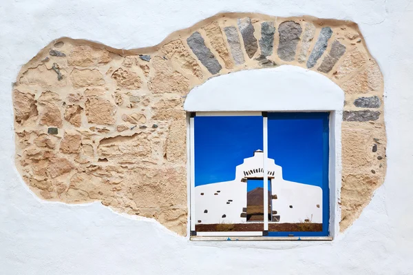 Fuerteventura fehér ablak photomount — Stock Fotó
