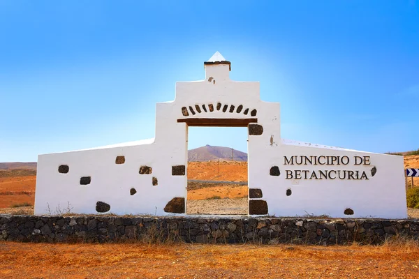 Betancuria signo monumento de bienvenida Fuerteventura — Foto de Stock