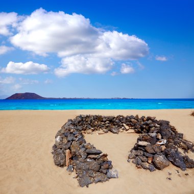 Corralejo Beach Fuerteventura at Canary Islands clipart
