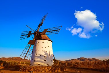 Windmill El Cotillo Fuerteventura Canary Islands clipart