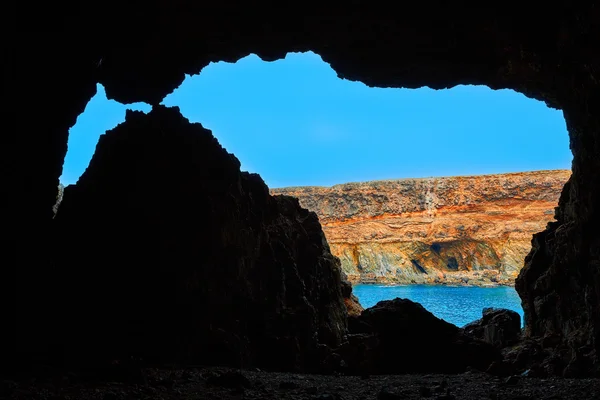 Ajuy Caleta Negra beach in Fuerteventura — Stock Photo, Image