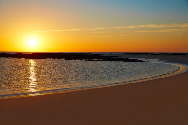 El Cotillo la Concha Spiaggia tramonto Fuerteventura — Foto Stock