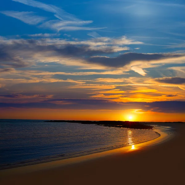 El місті Cotillo на березі річки Урумеа захід сонця Фуертевентура — стокове фото