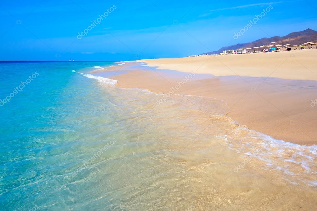 Morro Jable Matorral beach Jandia in Fuerteventura — Stock Photo ...