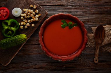 Gazpacho andaluz domates çorba ve sebze