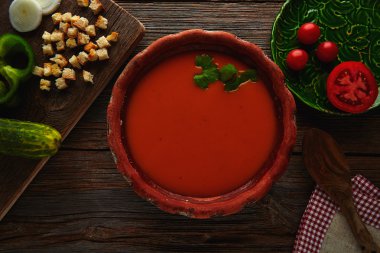 Gazpacho andaluz domates çorba ve sebze