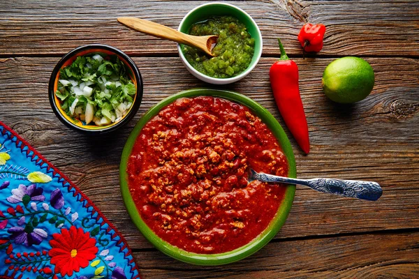 Chili com carne platillo comida mexicana — Fotografia de Stock