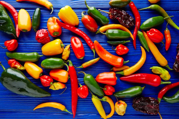 Mexican hot chili peppers colorful mix — Stock Photo, Image