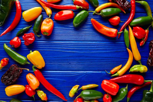 Mexican hot chili peppers colorful mix — Stock Photo, Image