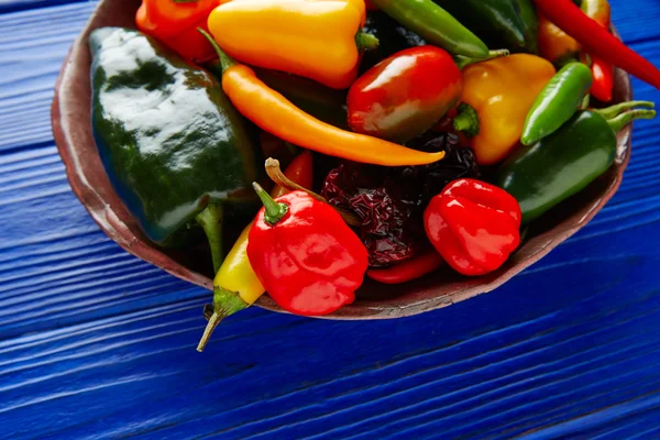 Mexican hot chili peppers colorful mix — Stock Photo, Image