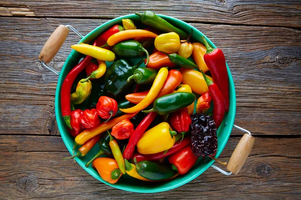 Mexican hot chili peppers colorful mix — Stock Photo, Image