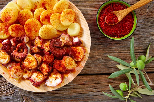 Pulpo a Feira with octopus potatoes gallega style — Stock Photo, Image