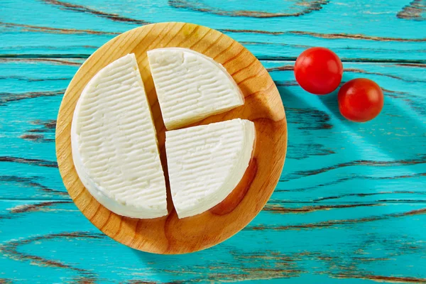 Tapas Burgos cheese on round board — Stock Photo, Image