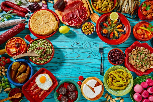 İspanya'dan tapas en popüler tarifleri mix — Stok fotoğraf