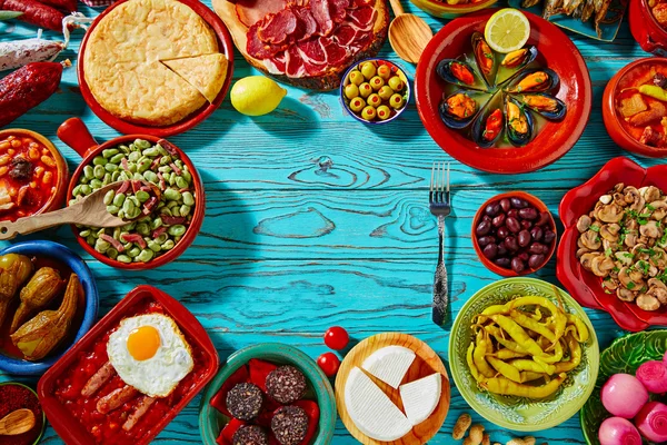 Tapas dari campuran spain dari resep yang paling populer — Stok Foto