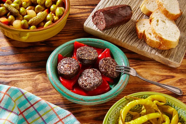 Tapas Morcilla de burgos rýže černá jelita — Stock fotografie