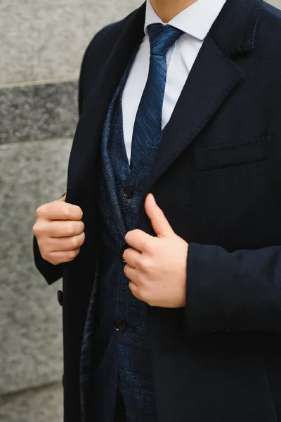 Traje Clásico Hombre Cerca — Foto de Stock