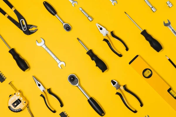 Set Various Construction Tools Tools Home Repair Work Construction Site — Stock Photo, Image