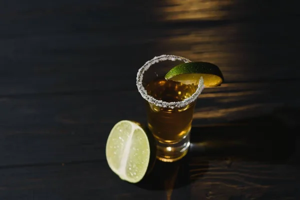 Tequila Con Lime Focus Selettivo — Foto Stock