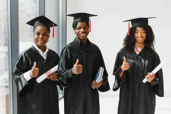 Optimistic Young University Graduates Graduation — Stock Photo, Image