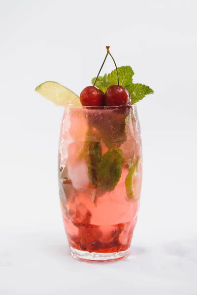 Fruit cocktail on a white background