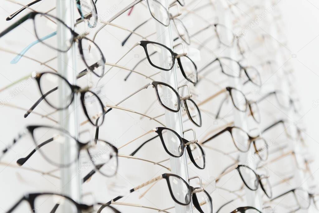 eye glasses on the shelf